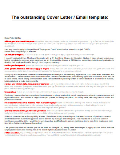 Outstanding Cover Letter Email Template