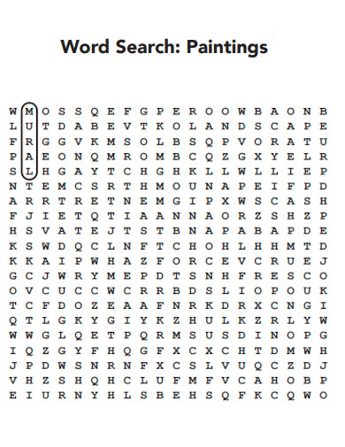 Painting Word Search