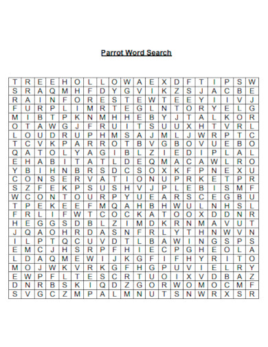 Parrot Word Search