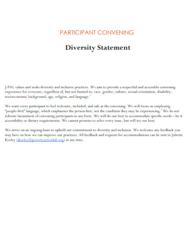 Participant Convening Diversity Statement