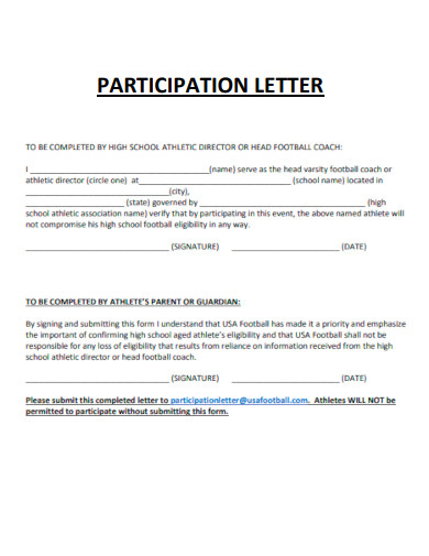 Participation Letter
