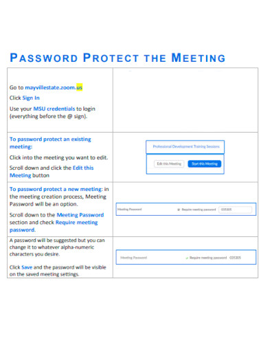 Password Protect The Meeting