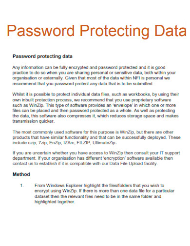 Password Protecting Data