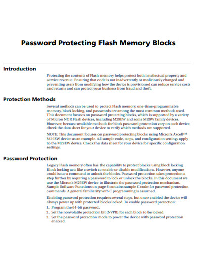 Password Protecting Flash Memory Blocks