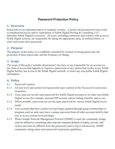 Password Protection Policy