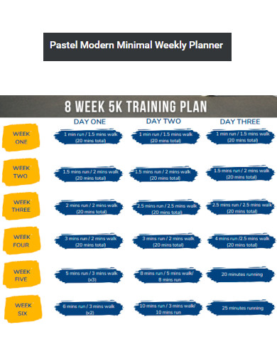 Pastel Modern Minimal Weekly Planner