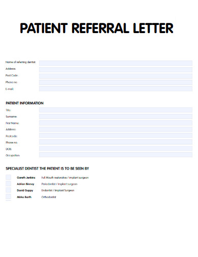 Patient Referral Letter