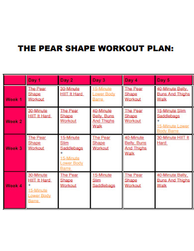 Pear Shape Workout Plan