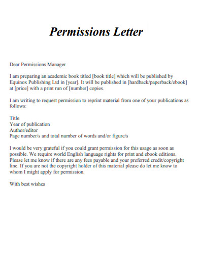 Permissions Letter