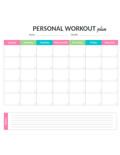 Personal Workout Plan