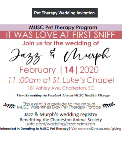 Pet Therapy Wedding Invitation