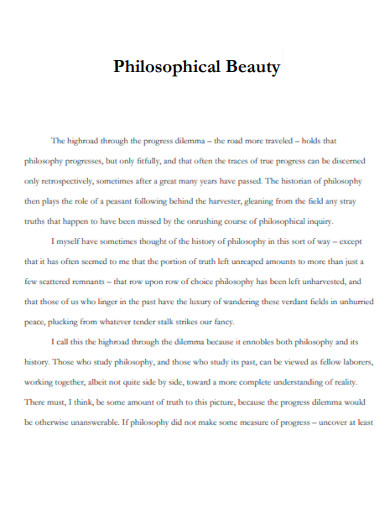Philosophical Beauty