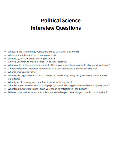 Political Science Interview Questions