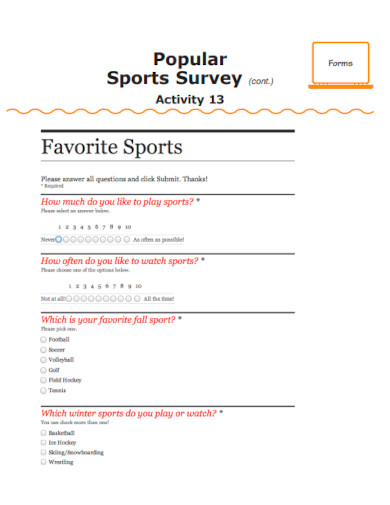 Popular Sports Survey