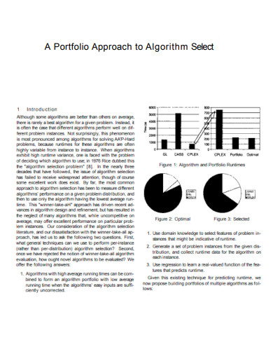 Portfolio Approach to Algorithm Select