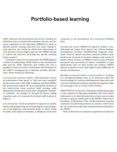 Portfolio Based Learning