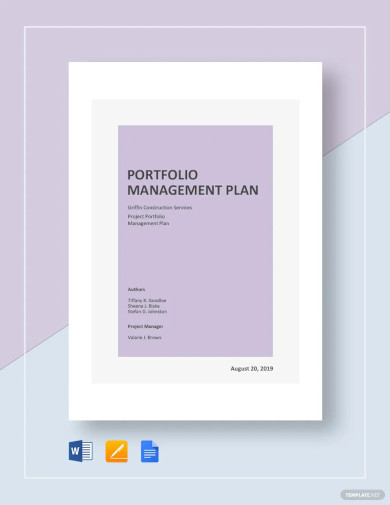 Portfolio Management Plan Template