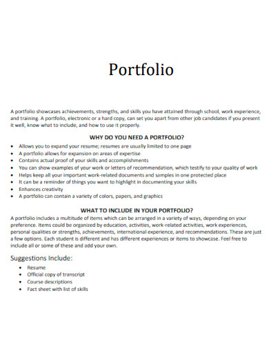 Portfolio in PDF