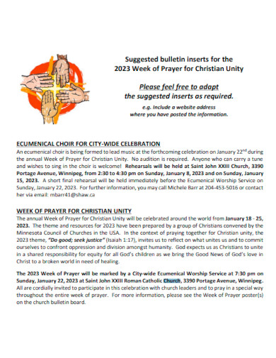 Prayer Church Bulletin