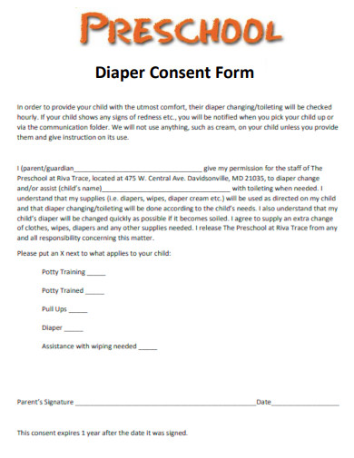 Preschool Diaper Consent Form