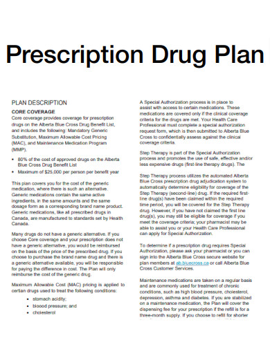 Prescription Drug Plan