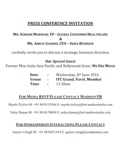 Press Conference Invitation