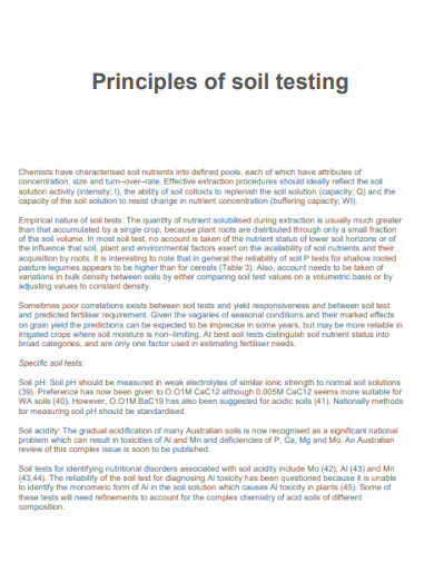 Principles of Soil Testing