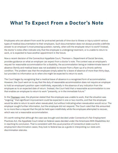 Printable Doctor Note