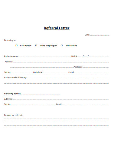 Printable Referral Letter