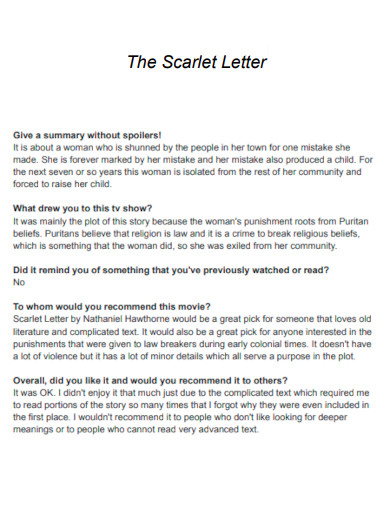 Printable Scarlet Letter