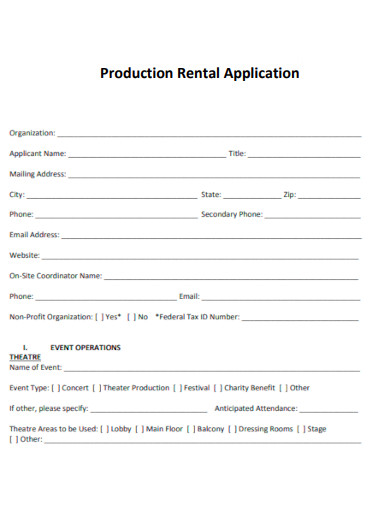 Production Rental Application
