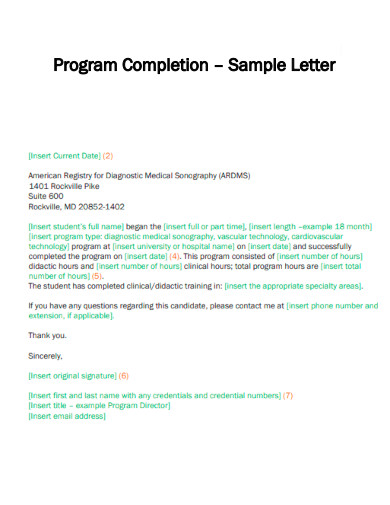 Program Completion Letter