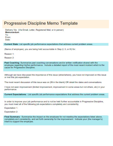 Progressive Discipline Memo