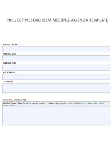 Project Postmortem Meeting Agenda