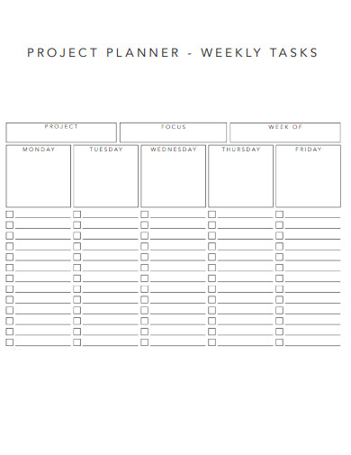 Project weekly Planner