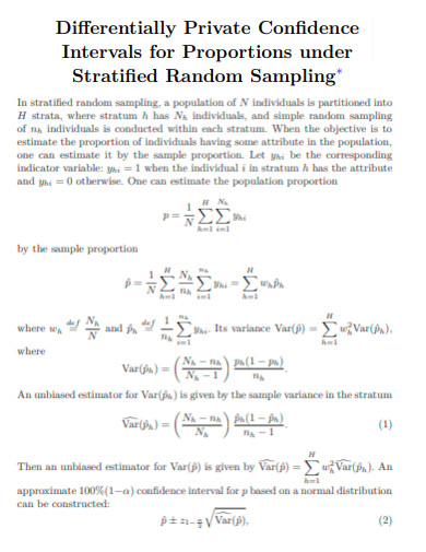 Proportions under Stratified Random Sampling