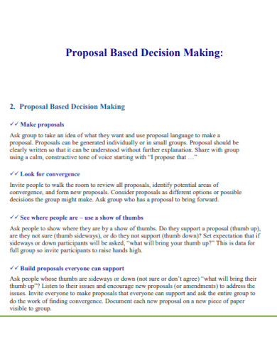 Proposal Based Decision Making
