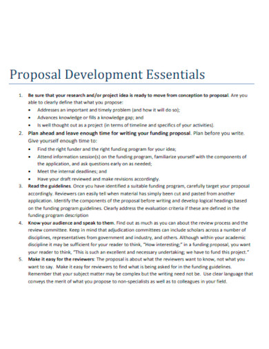 Proposal Development Essentials