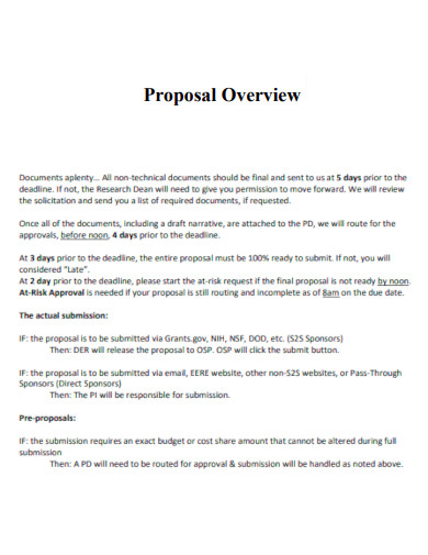 Proposal Overview