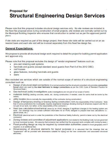 Proposal for Structural Engineering Design Services