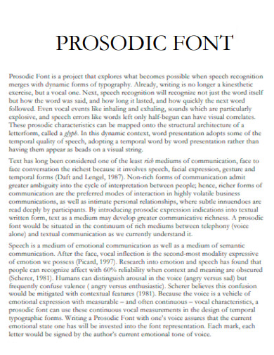 Prosodic Font