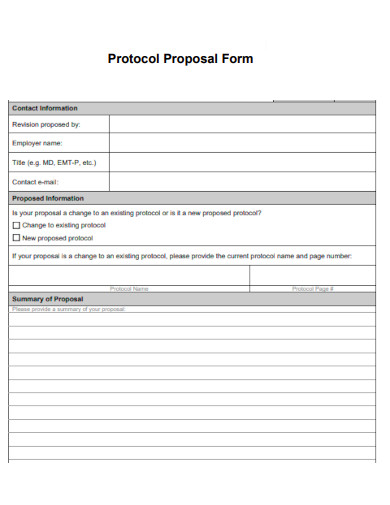 Protocol Proposal Form