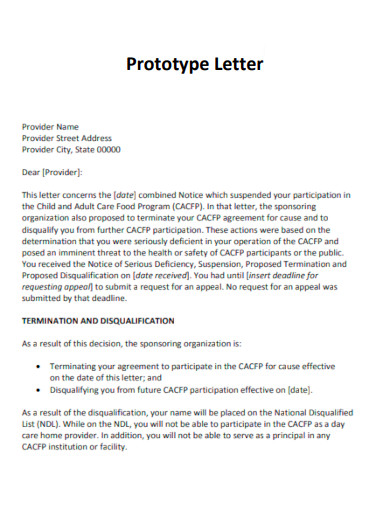 Prototype Letter