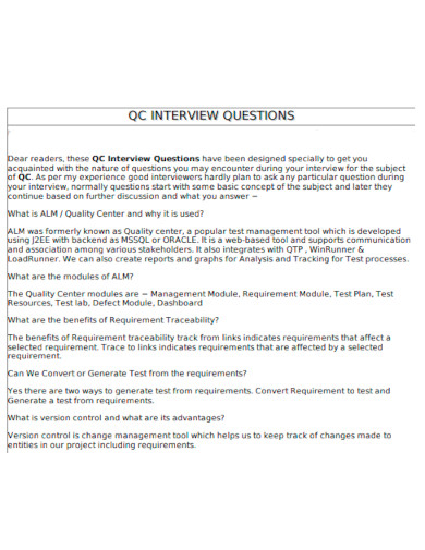 QC Interview Questions