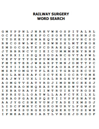 Railway Surgery Word Search