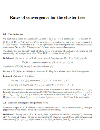 Rates of Convergence for Cluster Tree