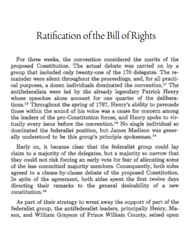 Ratification of Bill of Rights