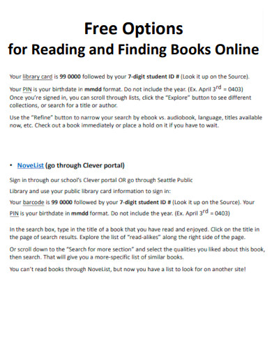 Reading and Finding Books Online