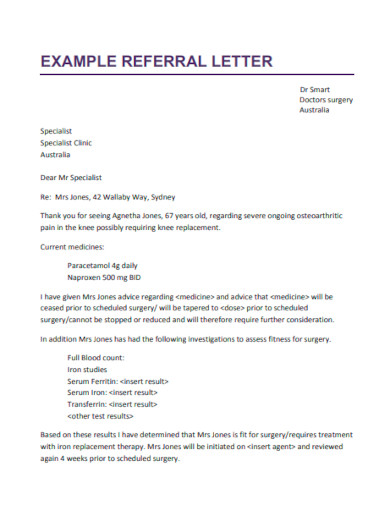 Referral Letter Example