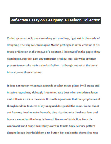 Reflective Essay on Fashion Collection